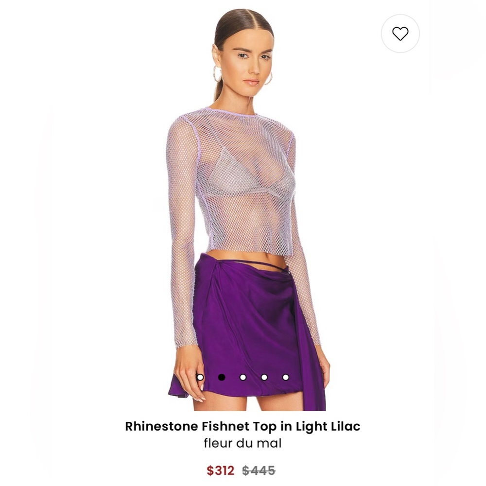 fleur du mal 
Rhinestone Fishnet Top in Light Lilac